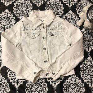 Justice girls 8/10 white jacket great condition